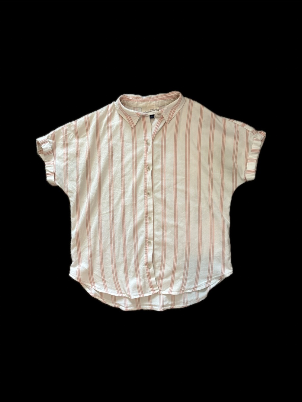 Button Down Short Sleeve Pinstripe Blouse — Universal Thread